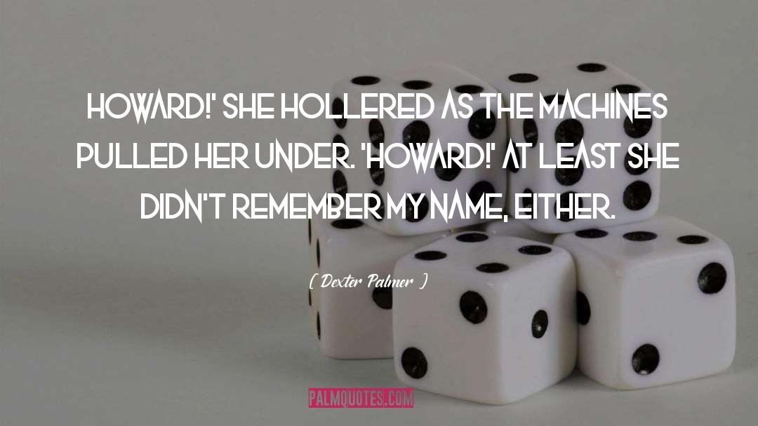 Dexter Palmer Quotes: Howard!' she hollered as the