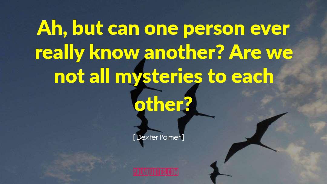 Dexter Palmer Quotes: Ah, but can one person