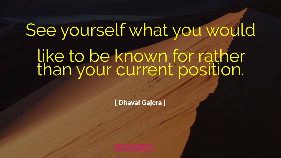 Dhaval Gajera Quotes: See yourself what you would