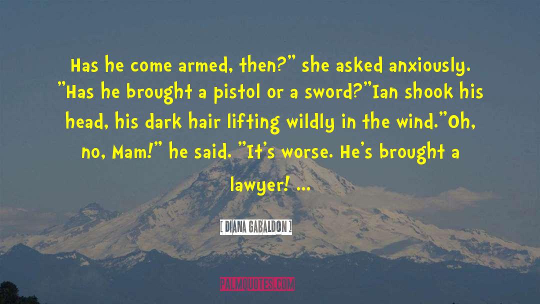 Diana Gabaldon Quotes: Has he come armed, then?