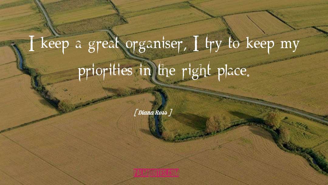 Diana Ross Quotes: I keep a great organiser,