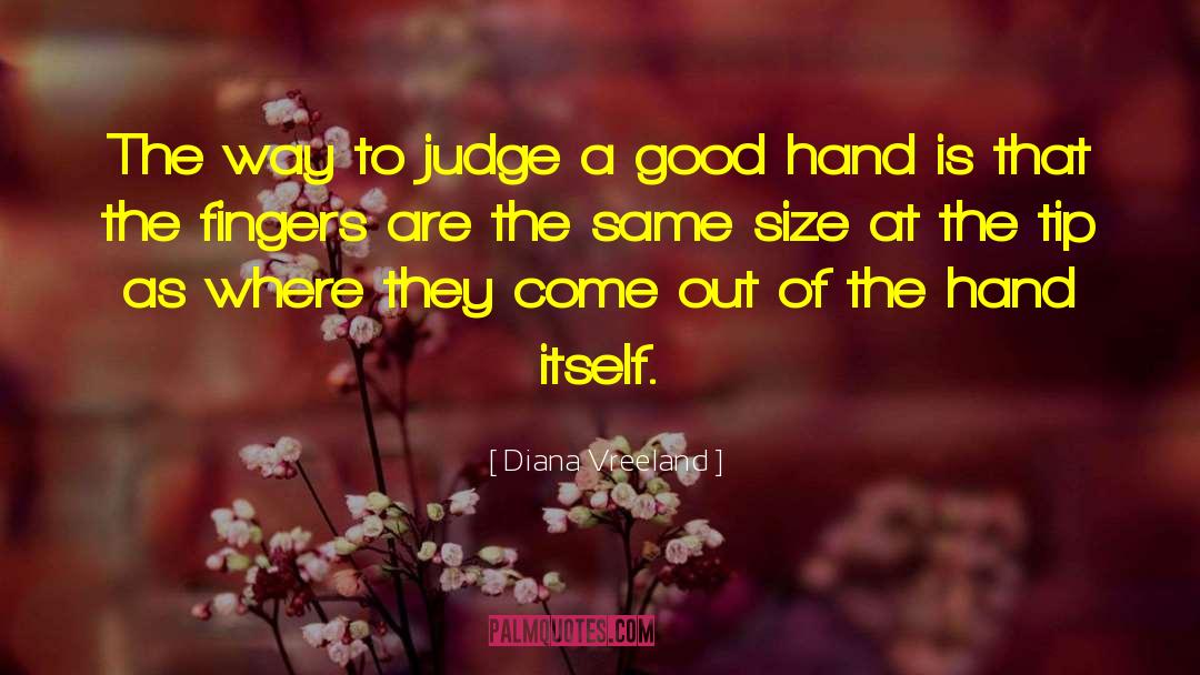 Diana Vreeland Quotes: The way to judge a