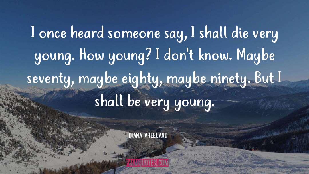 Diana Vreeland Quotes: I once heard someone say,