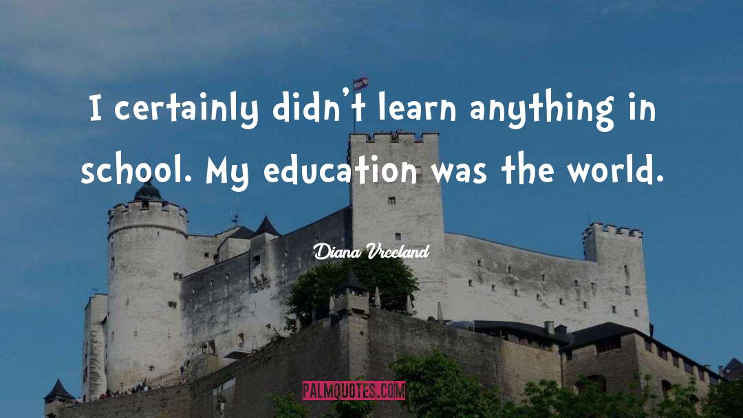 Diana Vreeland Quotes: I certainly didn't learn anything