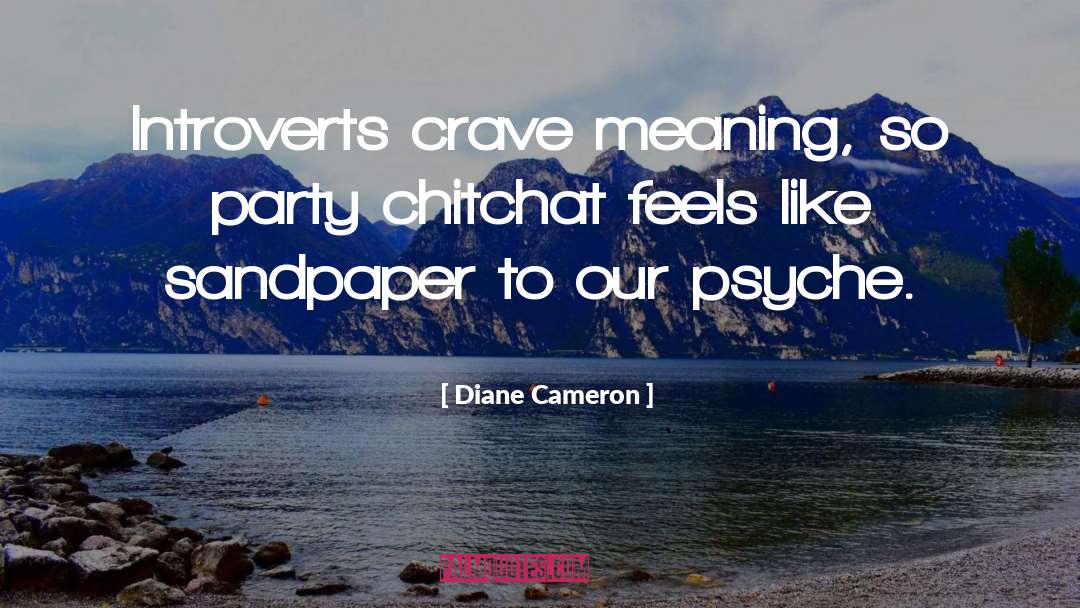 Diane Cameron Quotes: Introverts crave meaning, so party
