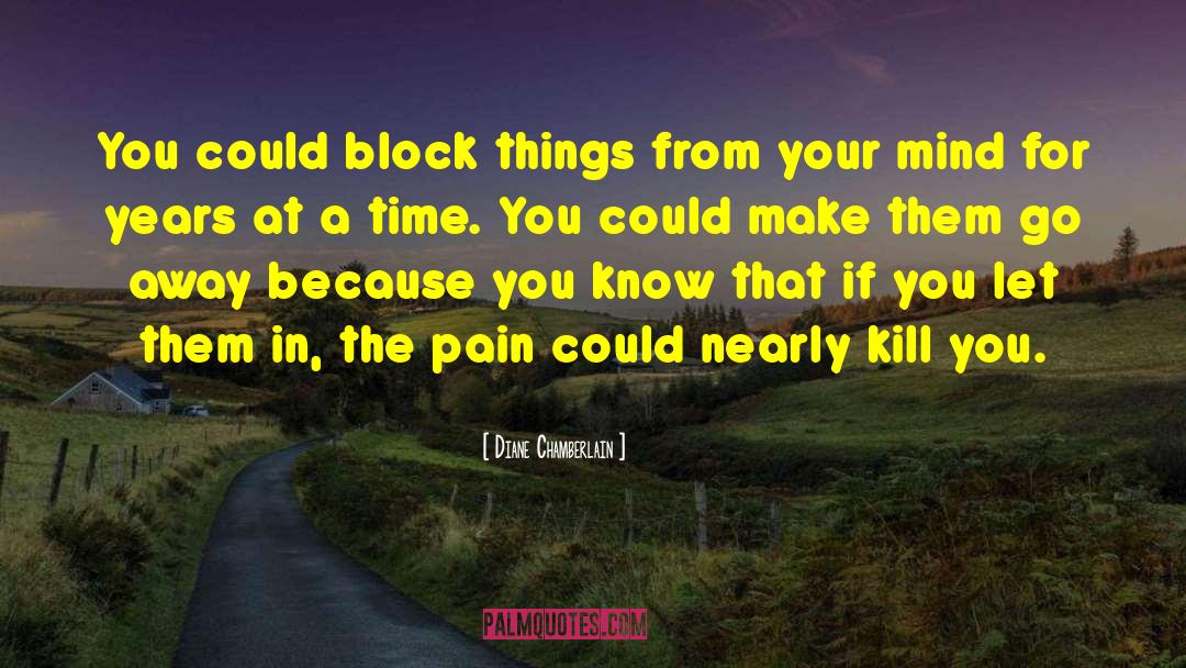 Diane Chamberlain Quotes: You could block things from