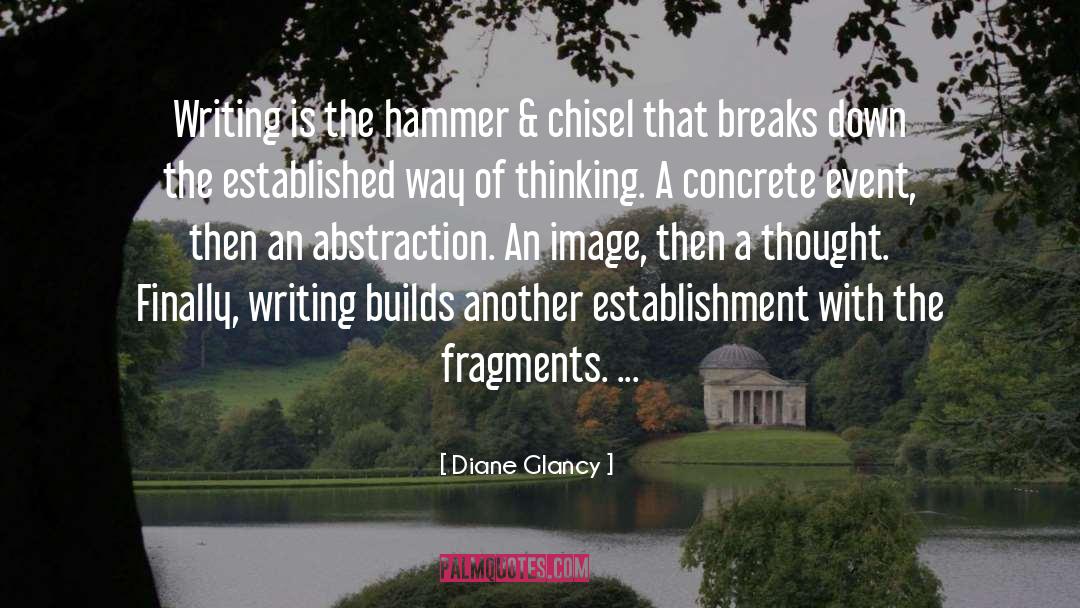 Diane Glancy Quotes: Writing is the hammer &
