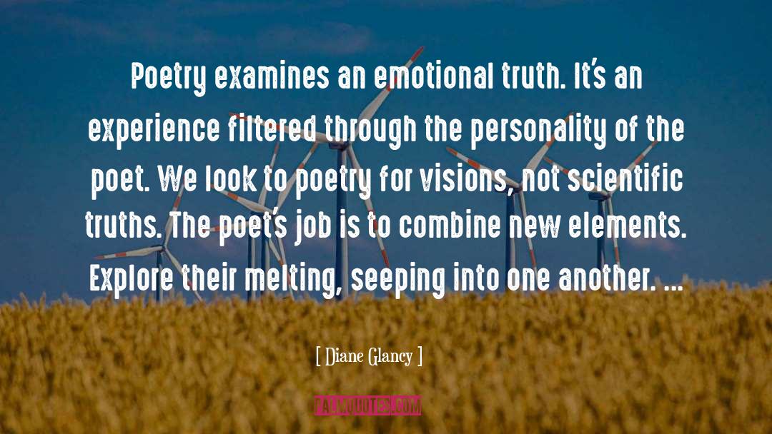 Diane Glancy Quotes: Poetry examines an emotional truth.