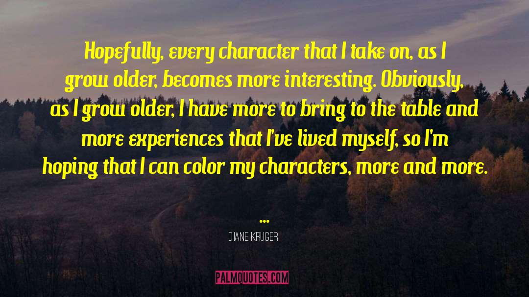 Diane Kruger Quotes: Hopefully, every character that I