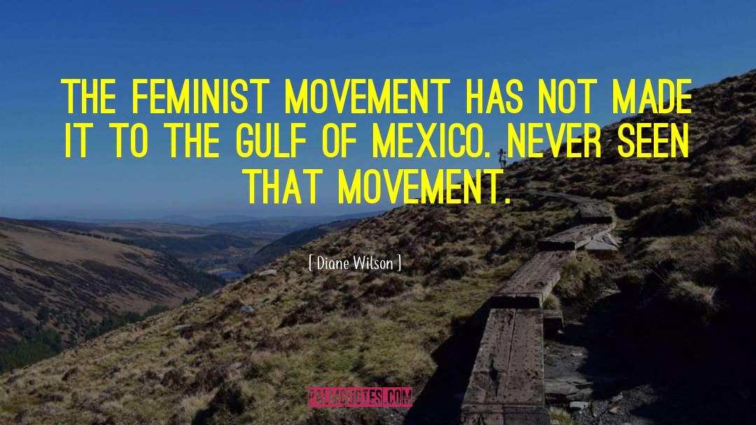 Diane Wilson Quotes: The feminist movement has not