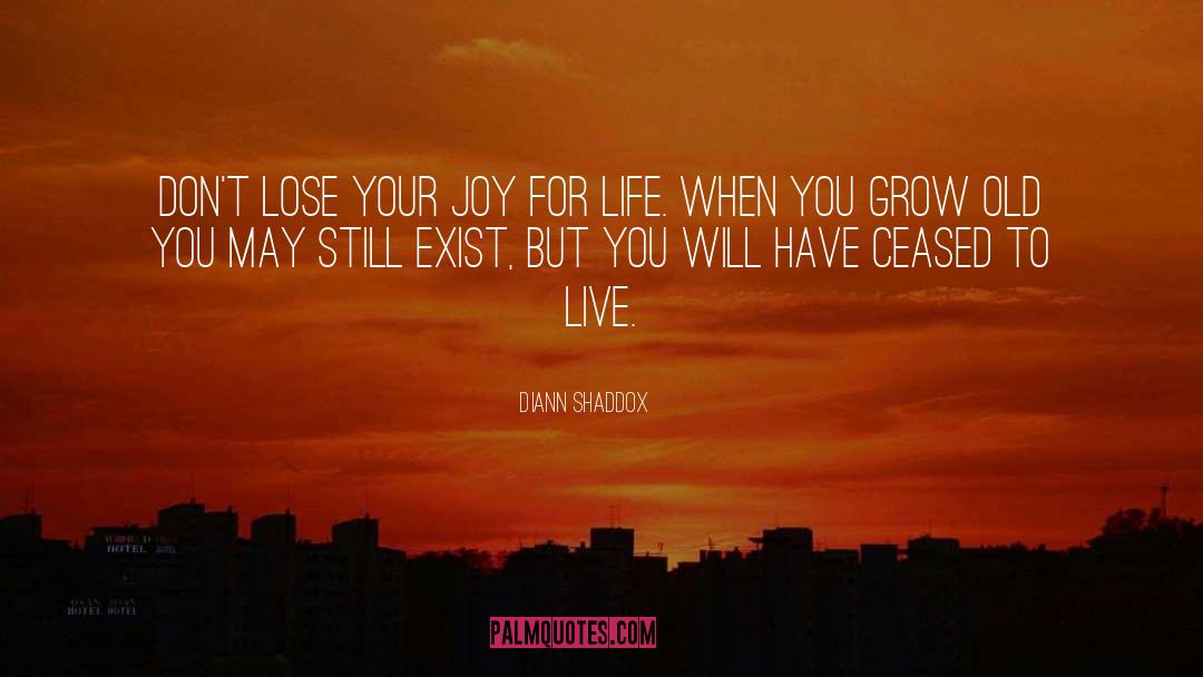 Diann Shaddox Quotes: Don't lose your joy for