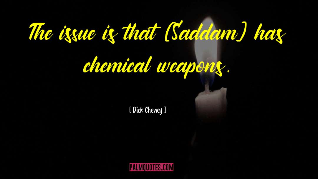 Dick Cheney Quotes: The issue is that [Saddam]