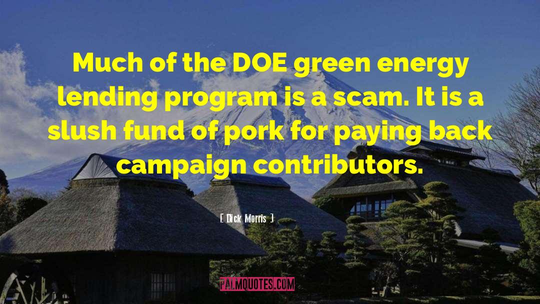 Dick Morris Quotes: Much of the DOE green