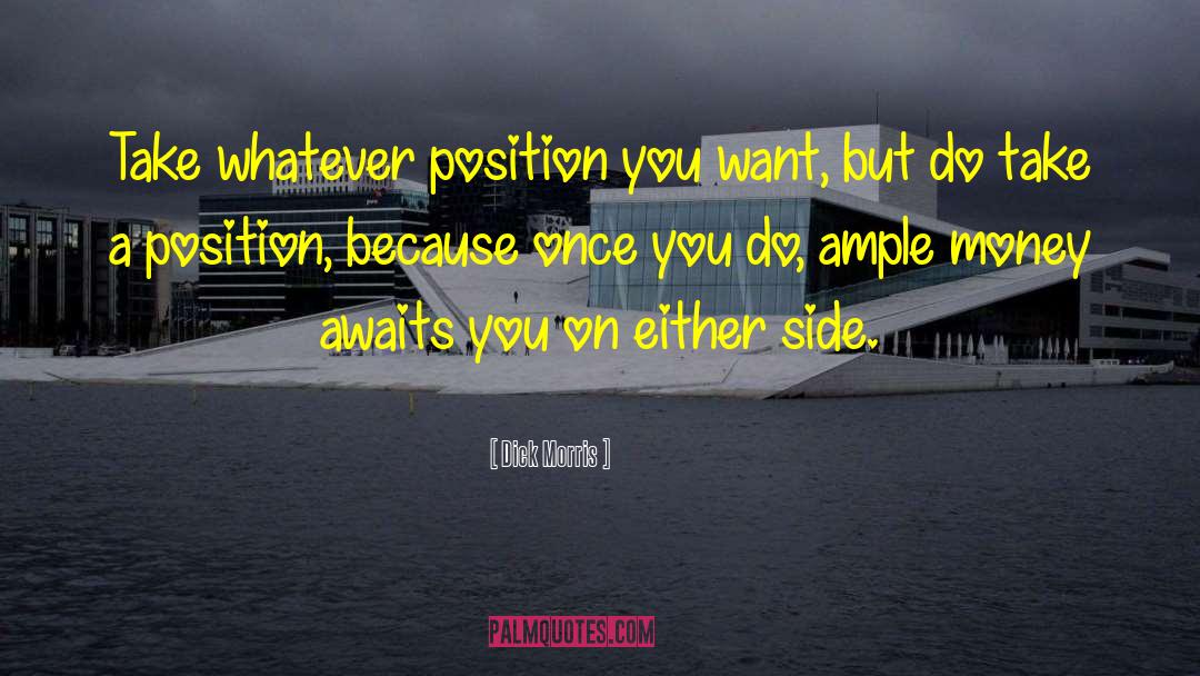 Dick Morris Quotes: Take whatever position you want,