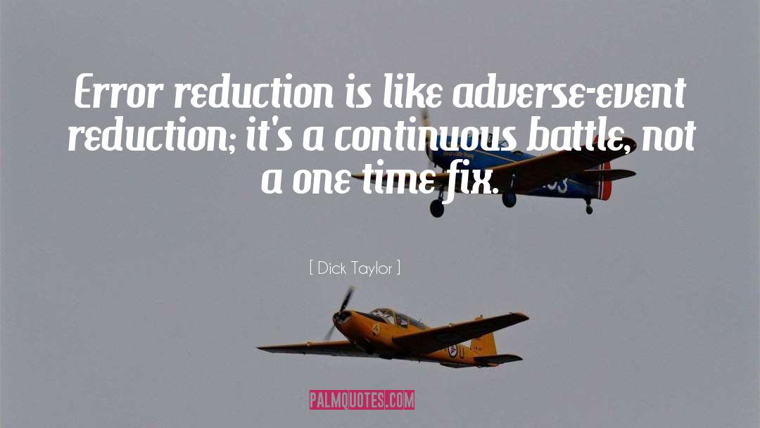 Dick Taylor Quotes: Error reduction is like adverse-event