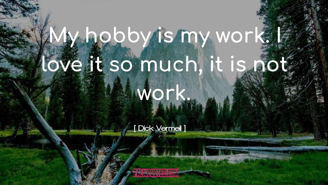 Dick Vermeil Quotes: My hobby is my work.