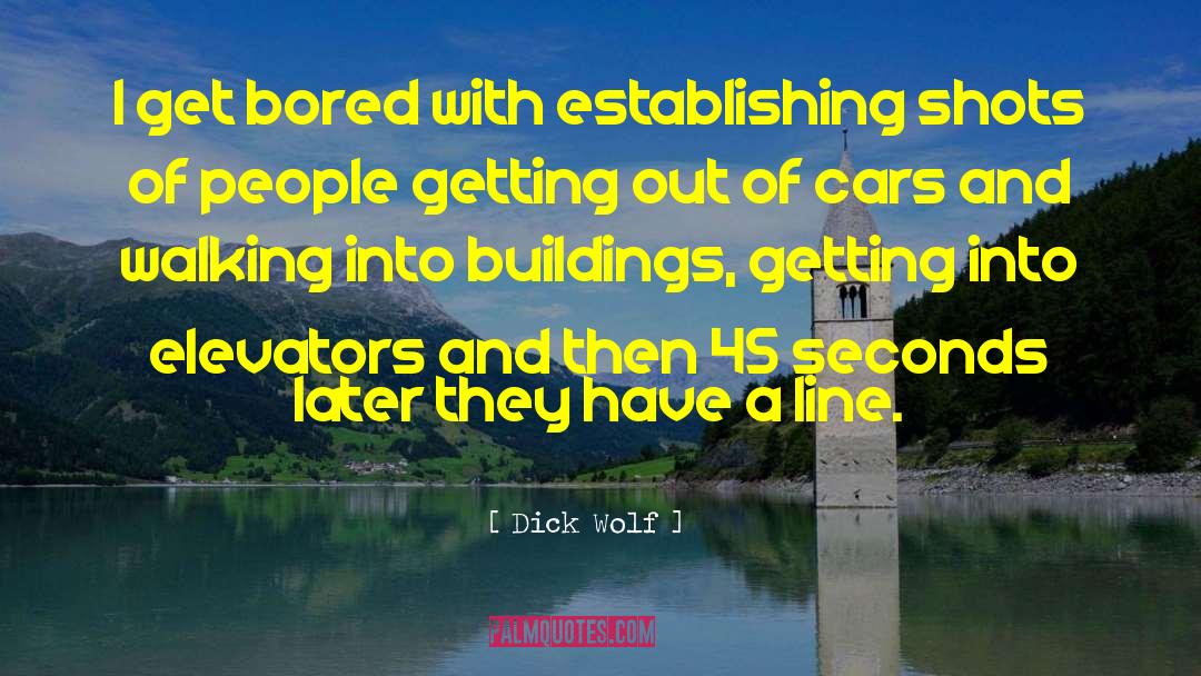 Dick Wolf Quotes: I get bored with establishing