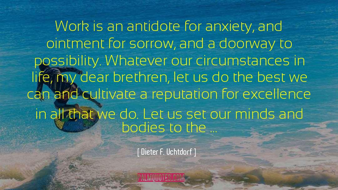 Dieter F. Uchtdorf Quotes: Work is an antidote for