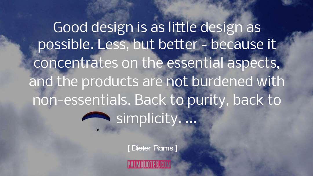 Dieter Rams Quotes: Good design is as little