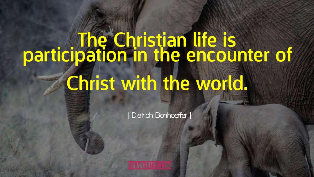 Dietrich Bonhoeffer Quotes: The Christian life is participation