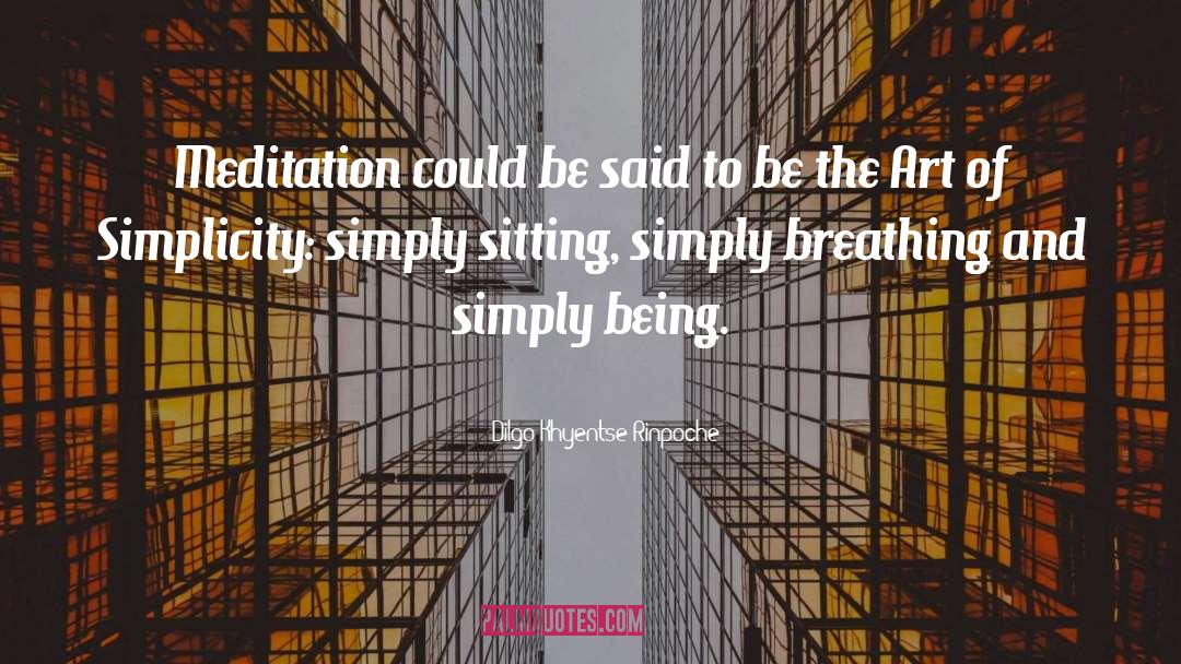 Dilgo Khyentse Rinpoche Quotes: Meditation could be said to