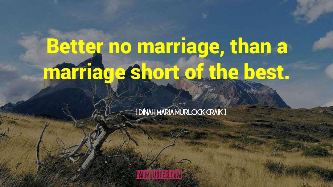 Dinah Maria Murlock Craik Quotes: Better no marriage, than a