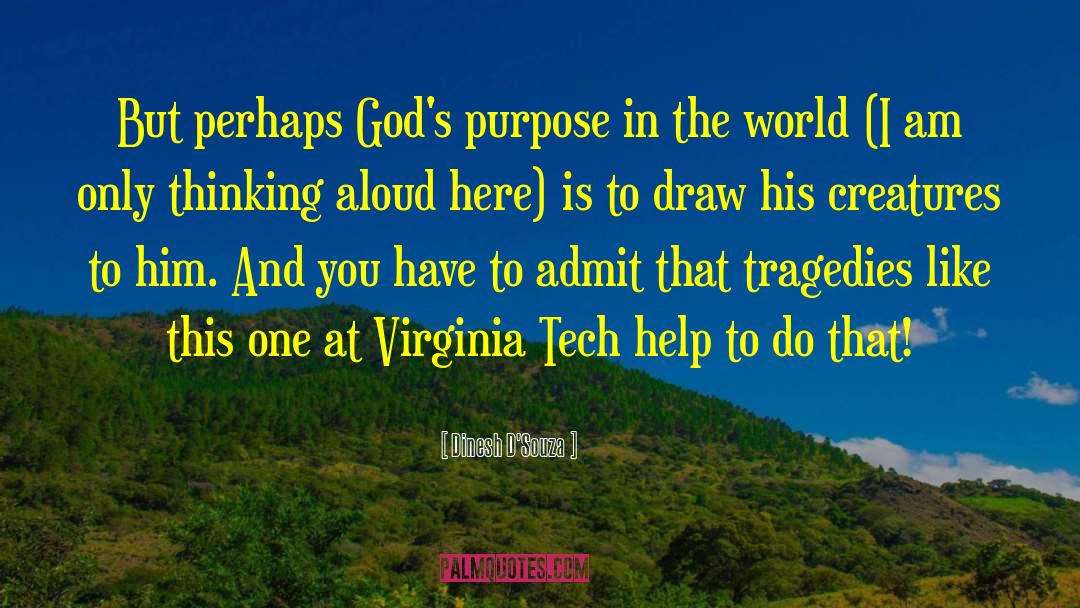 Dinesh D'Souza Quotes: But perhaps God's purpose in