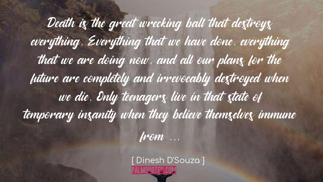 Dinesh D'Souza Quotes: Death is the great wrecking