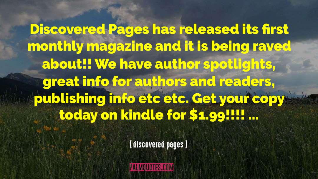 Discovered Pages Quotes: Discovered Pages has released its