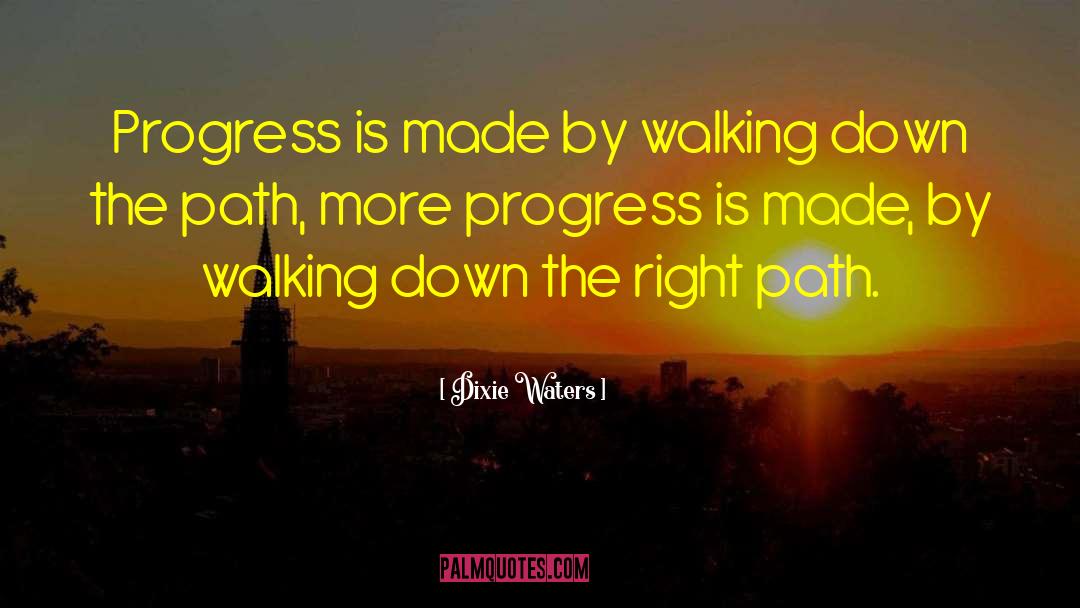 Dixie Waters Quotes: Progress is made by walking
