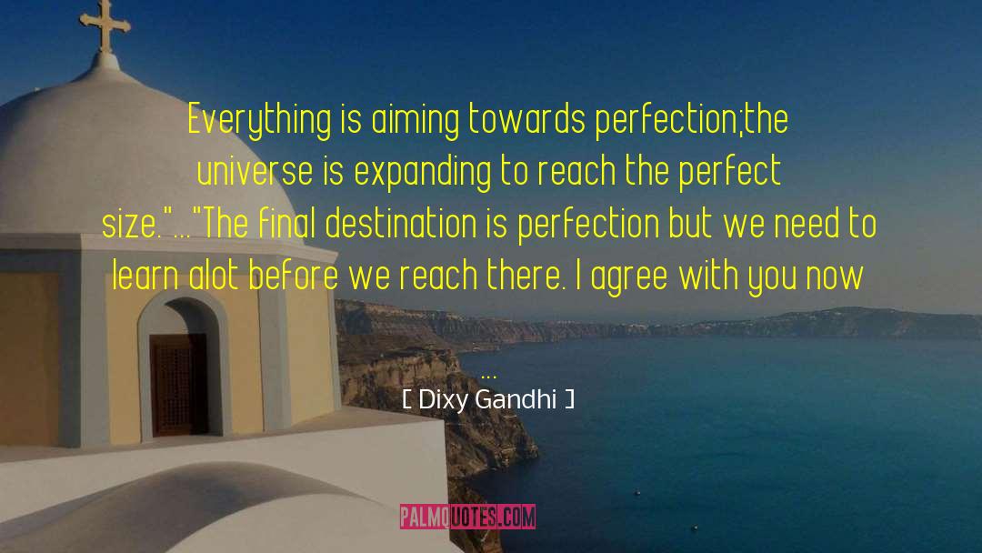 Dixy Gandhi Quotes: Everything is aiming towards perfection;<br