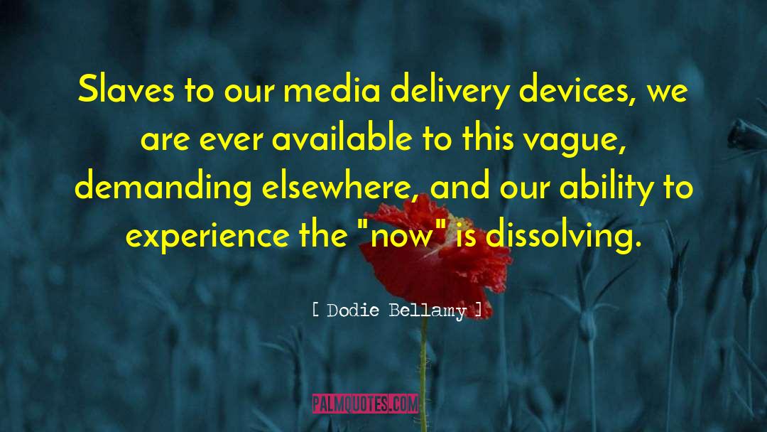 Dodie Bellamy Quotes: Slaves to our media delivery
