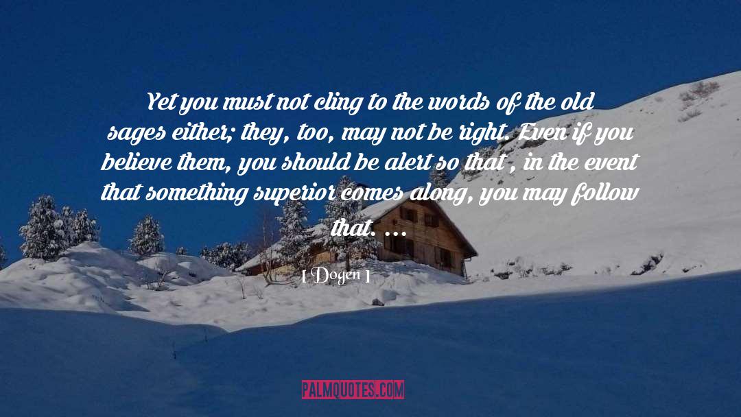 Dogen Quotes: Yet you must not cling