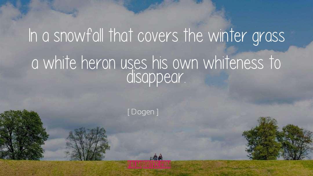 Dogen Quotes: In a snowfall that covers