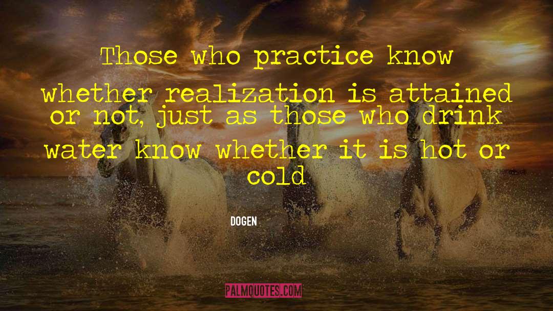 Dogen Quotes: Those who practice know whether