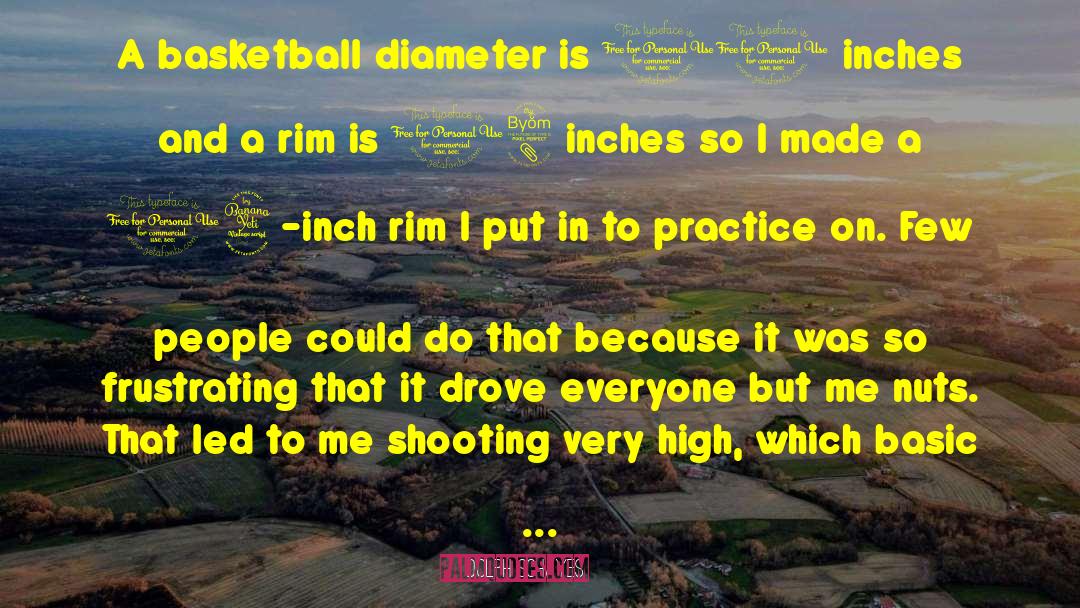 Dolph Schayes Quotes: A basketball diameter is 10