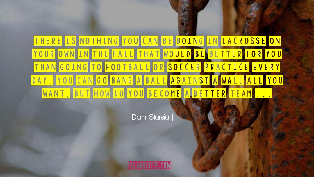 Dom Starsia Quotes: There is nothing you can