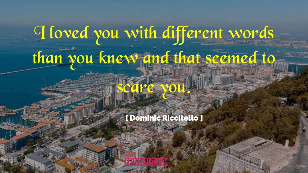 Dominic Riccitello Quotes: I loved you with different