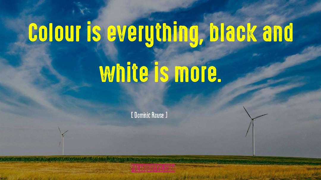 Dominic Rouse Quotes: Colour is everything, black and