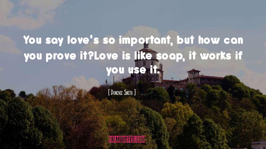 Dominic Smith Quotes: You say love's so important,