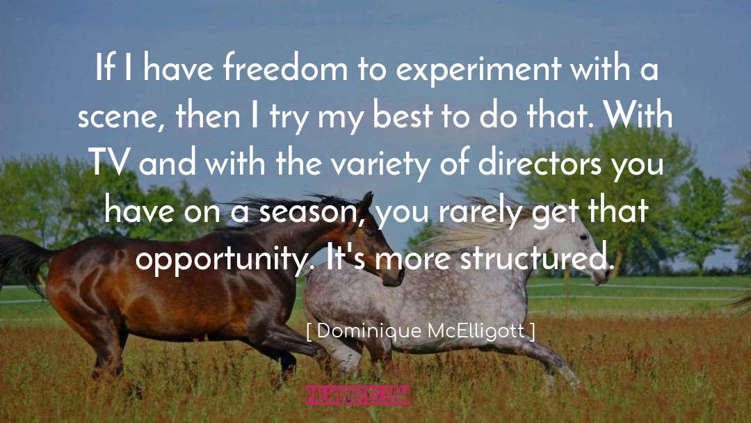 Dominique McElligott Quotes: If I have freedom to