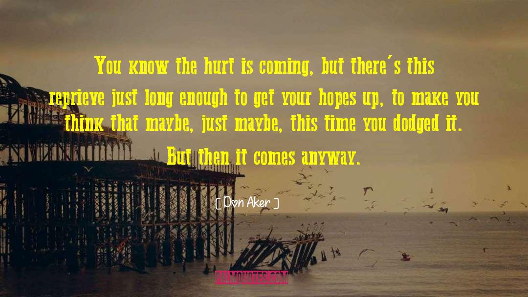 Don Aker Quotes: You know the hurt is