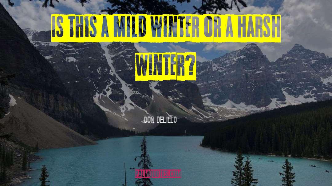 Don DeLillo Quotes: Is this a mild winter