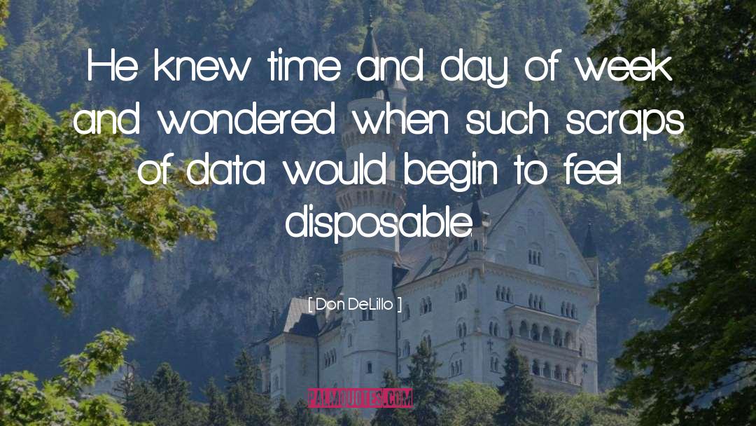 Don DeLillo Quotes: He knew time and day