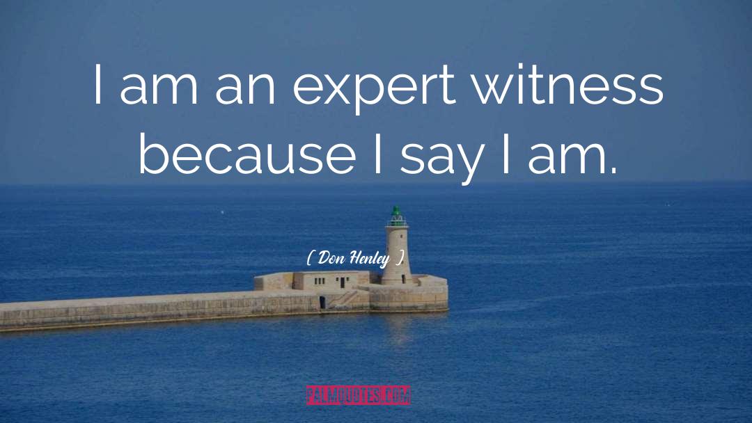 Don Henley Quotes: I am an expert witness