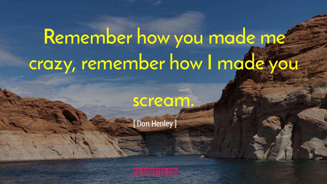 Don Henley Quotes: Remember how you made me
