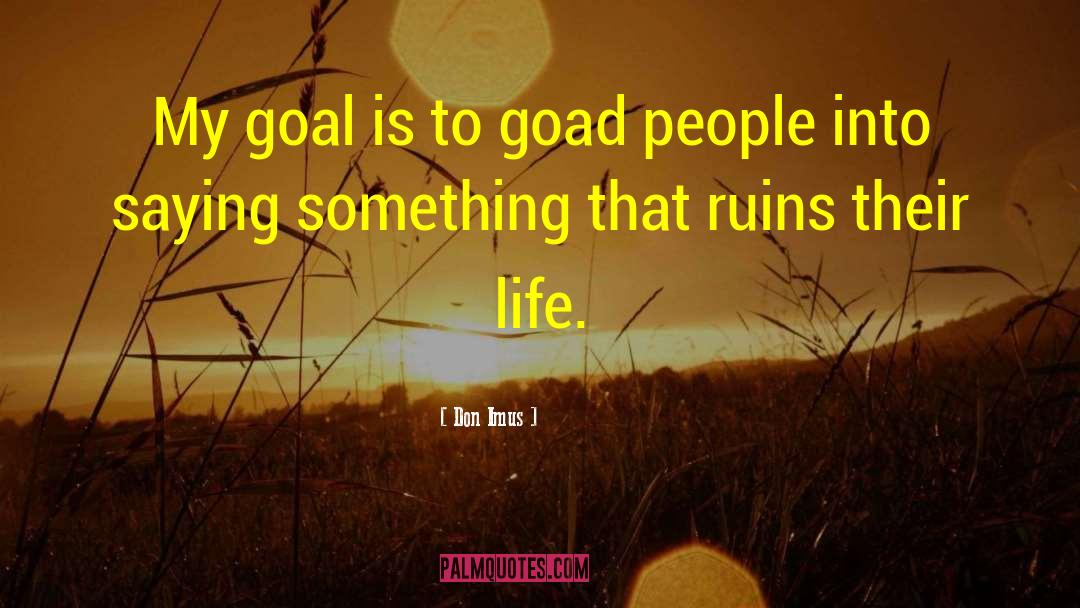 Don Imus Quotes: My goal is to goad