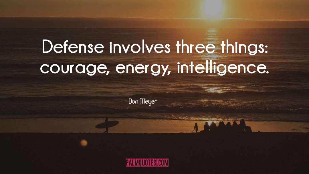 Don Meyer Quotes: Defense involves three things: courage,