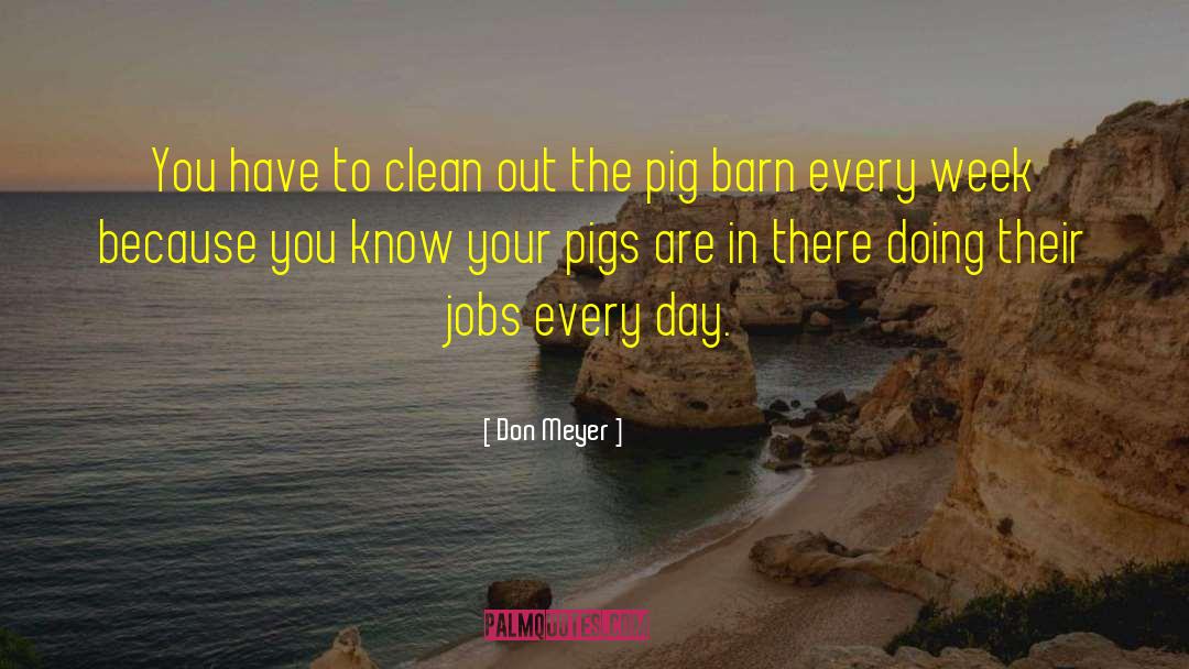 Don Meyer Quotes: You have to clean out