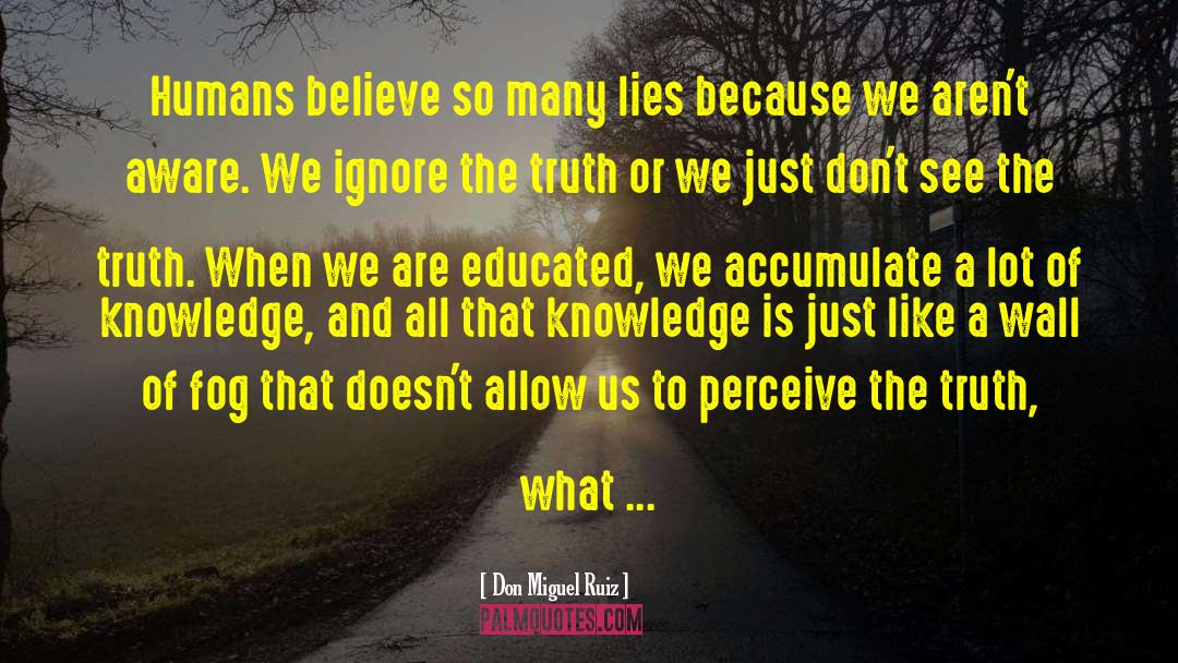 Don Miguel Ruiz Quotes: Humans believe so many lies